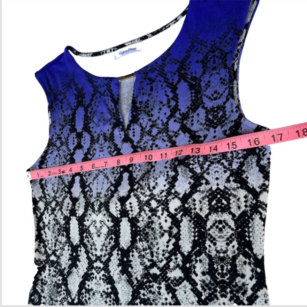 Calvin Klein - Purple Black and White Snake Print Keyhole Tank Top M/L - Picture 12 of 14